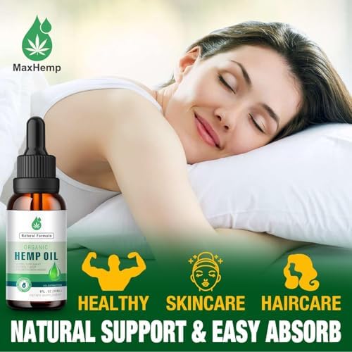 MaxHemp Organic Hemp Oil supplement packaging label