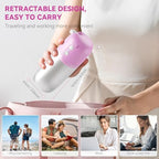 Portable personal sprayer being used for baby wash and hygiene.