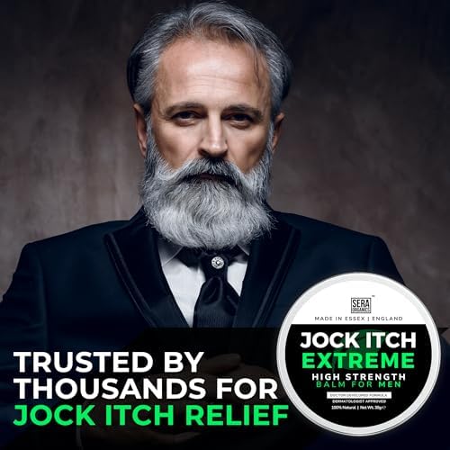 Compact 30ml travel friendly jar of Sera Organics extra strength male anti chafing balm.