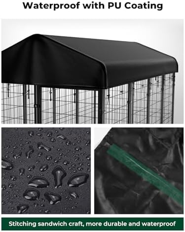 PawGiant heavy duty outdoor dog crate replacement canopy setup in backyard