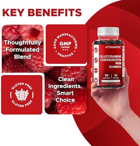 Vitamatic Glucosamine Chondroitin Gummies with MSM & Vitamin E – Joint Support Formula – 60 Pectin-Based Vegan Gummies - Image 6
