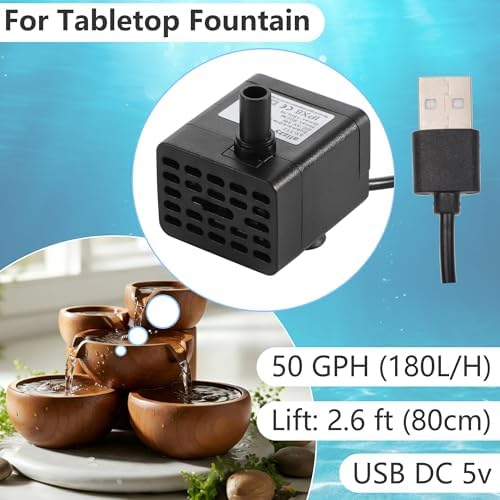 Alizzy USB powered water pump highlighting the 5 foot cord and heavy duty suction cups.