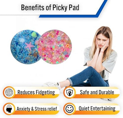 Portable pocket sized generic picky pads for adult anxiety relief