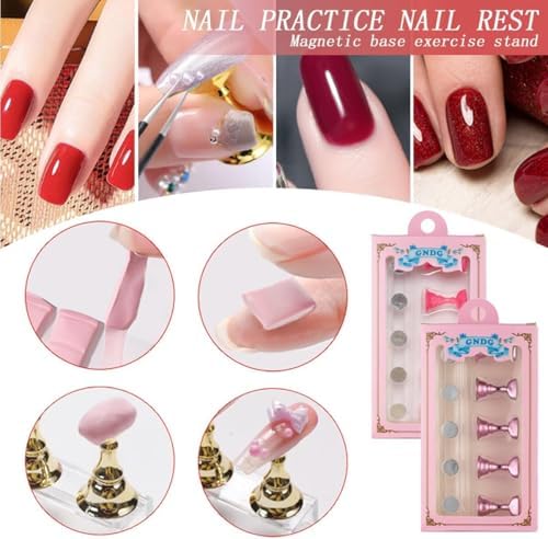 DIY nail art tool set with magnetic base and reusable putty