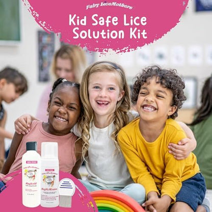 Full Fairy LiceMothers head lice ultimate kit components organized for at-home treatment.