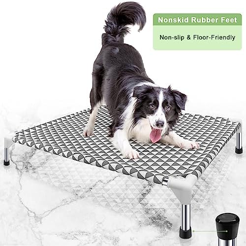 Kuntrust Elevated Outdoor Dog Bed, Medium Size, Cotton Material, Non-Slip Feet, Fits up to 70lbs - Image 6