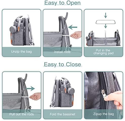 ISMGN multifunctional baby bag showing interior storage compartments