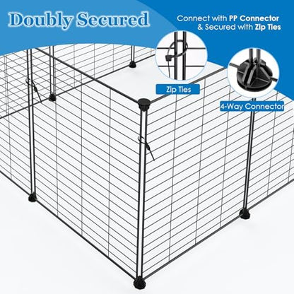 2-Story Guinea Pig Cages with Tarp, Large C&C Loft Cage for Rabbit Bunny Puppy Small Animal Indoor Dog Playpen Pet Exercise Enclosure, 25 Panels - Image 5