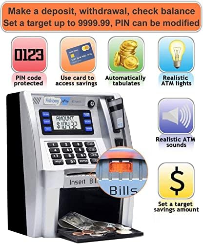 Fishboy personal toy money machine with debit card and digital screen