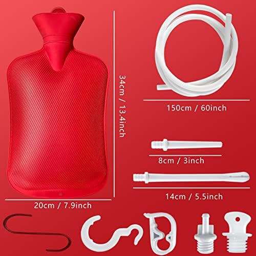Shishuyu enema kit 60 inch long silicone hose and flow valve