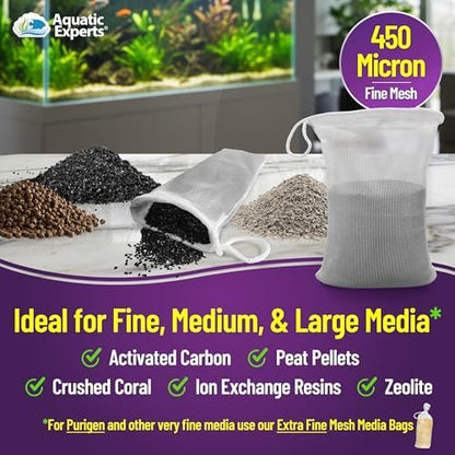 Aquatic Experts durable mesh media bags for freshwater and marine aquarium sumps