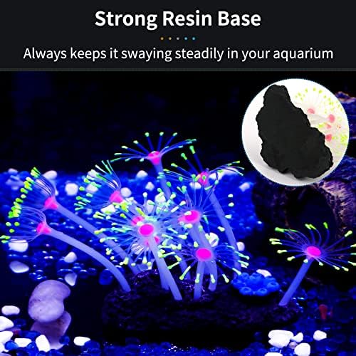 Uniclife glowing coral ornament under blue lighting