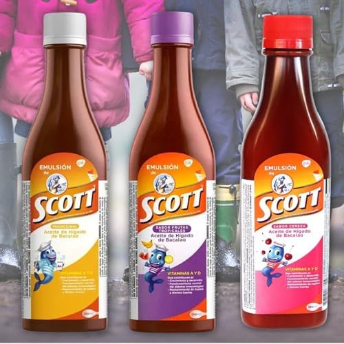 Authentic USA imported Emulsion de Scott liquid dietary supplement bottles