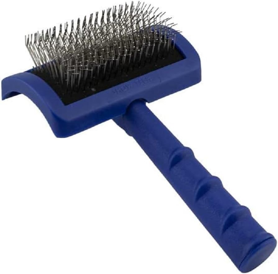Close up of soft flexible grooming pins on Show Tech dog brush