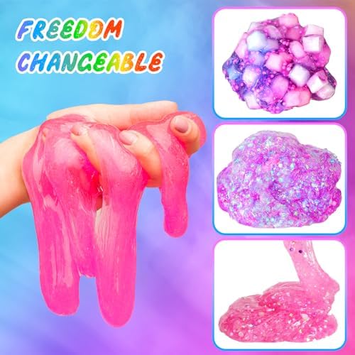 Children interacting and mixing colorful craft ingredients together.