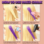 Person using purple hair chalk for Halloween cosplay look