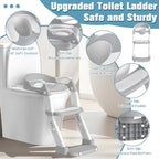 Folded Jabaka Circle potty training seat for compact bathroom storage