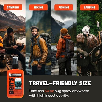 Side profile of Bens Adventure Formula insect repellent for hikers and campers
