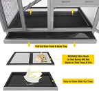 Aivituvin Rabbit Hutch Large Wooden Bunny House Guinea Pig Cages on Wheels, Two Trays, Indoor Outdoor - Image 4