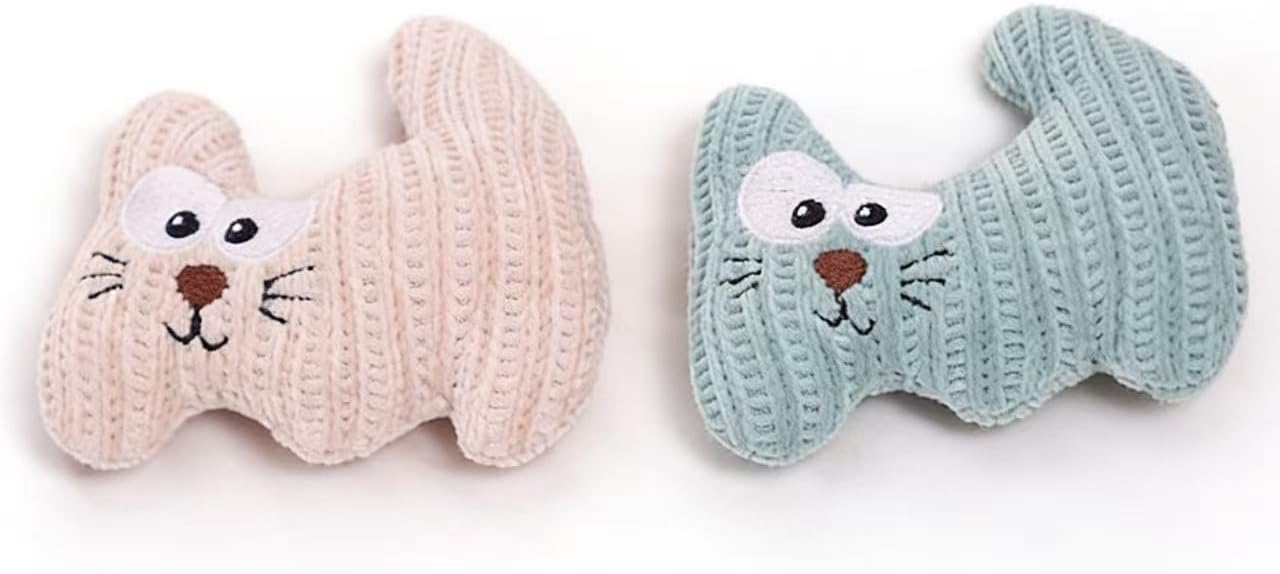 Soft plush cat chew toys with catnip interior for interactive cat play.