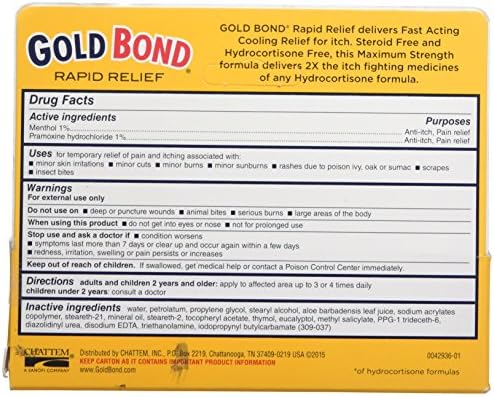 Gold Bond dual action medicated cream with menthol and aloe for bug bites