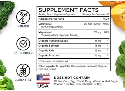 FarmHaven vegetarian magnesium capsules showcasing clean plant based ingredients