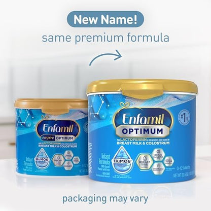 Enfamil Optimum baby formula powder tub packaging