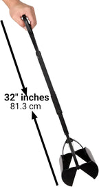 Side view of Mr. Peanut's lightweight pooper scooper with comfortable non slip handle grip.