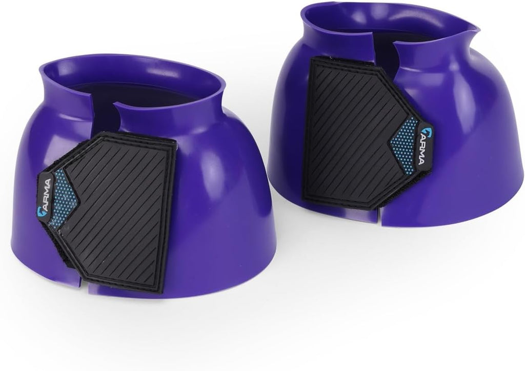 Durable PVC horse bell boot side profile showing premium logo detail