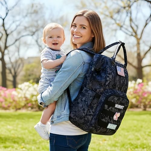 Qwreoia waterproof baby travel bag with changing pad and accessories