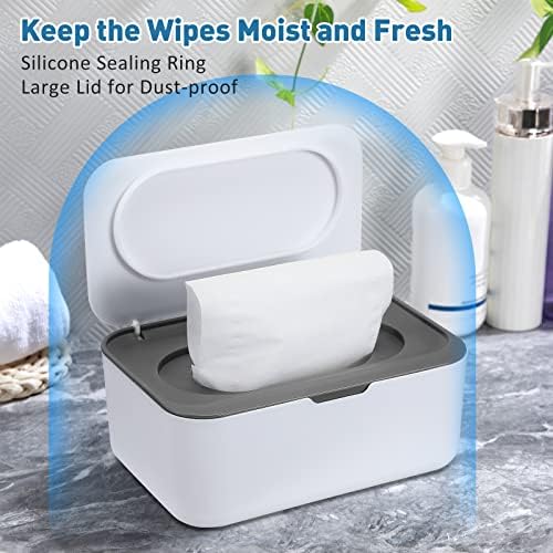 Durable dark gray plastic wipe dispenser for bathroom use