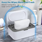 Durable dark gray plastic wipe dispenser for bathroom use