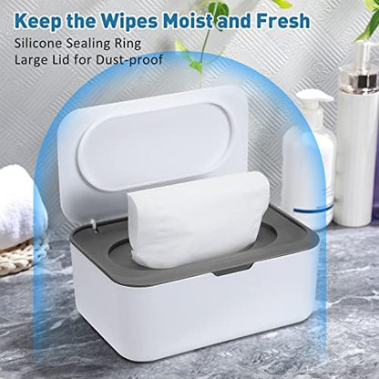 Durable dark gray plastic wipe dispenser for bathroom use