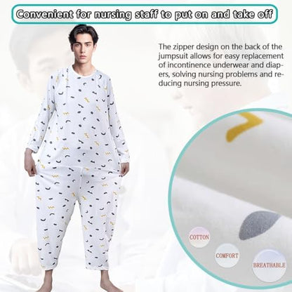Siomlana adaptive jumpsuit back zipper detail for dementia patient care
