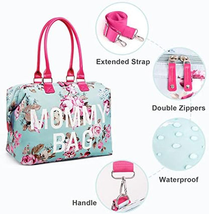 Interior view of LitBear mommy bag showing storage pockets