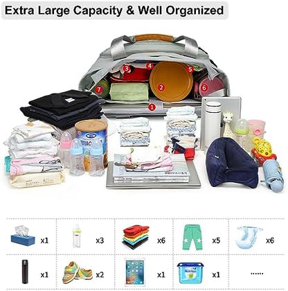 Fhelad diaper bag with cross-body strap and luggage attachment