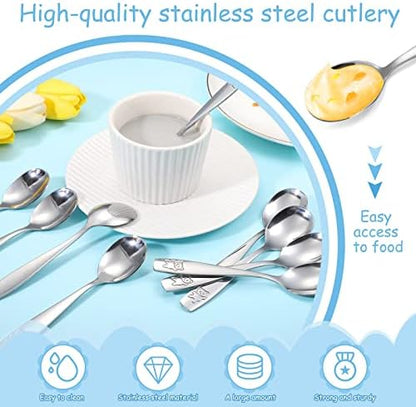 Pimoys child-safe stainless steel flatware for independent eating