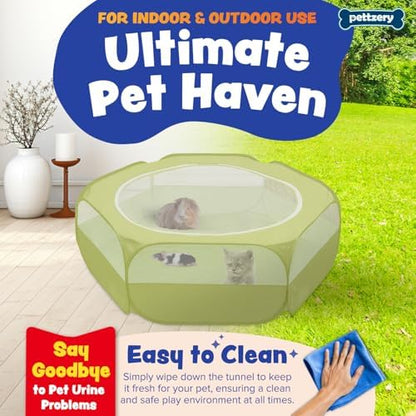 Small Animal Playpen with Zippered Top, Portable Waterproof Pet Cage (47"x23") for Kitten, Bunny, Guinea Pig, Hamster, Chicken Brooder, Indoor & Outdoor Exercise Pen, Foldable Design - Image 5