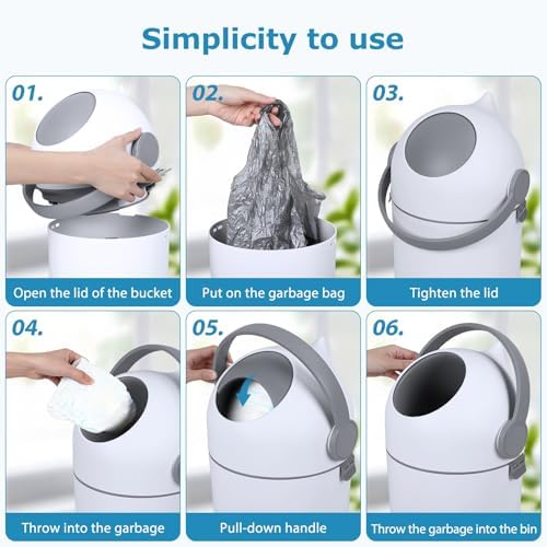 Leasote nursery trash can showing airtight sealing baffle