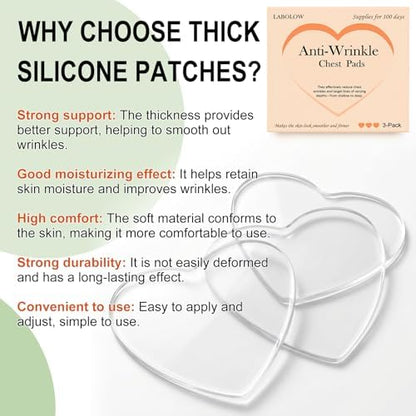Before and after results showing firmer cleavage skin from using overnight silicone sheets