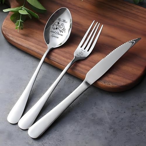 Qiuhgzjx branded mac and cheese funny kitchen cutlery gift set