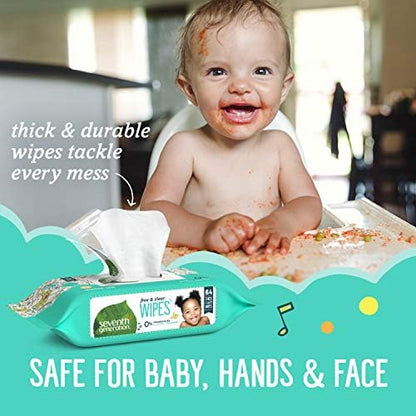 Side profile of Seventh Generation baby wipes bundle showing authentic imported packaging details.