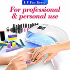 Ovlux professional nail curing light plugged in with active LCD screen
