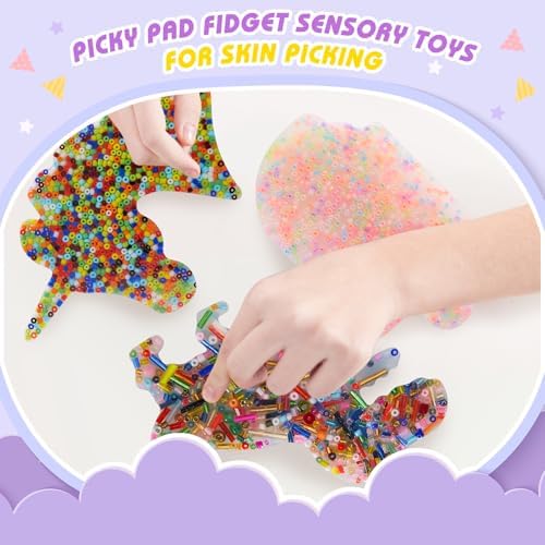 Hopihy Silicone Picking Pad displaying the double-sided sensory textures and embedded beads.