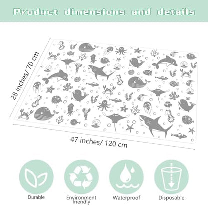 Drydiet baby high chair floor mat bundle containing one hundred disposable sheets.