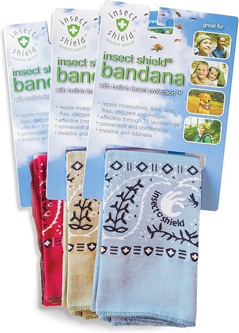 Insect Shield mosquito repellent apparel accessory styled as a protective neck scarf for camping.