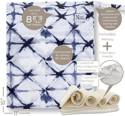 Nora's Nursery down to earth cloth diaper set packaged for premium baby registry gifting