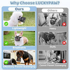 LuckyPaw dog muzzle packaging for small breed fitting guide