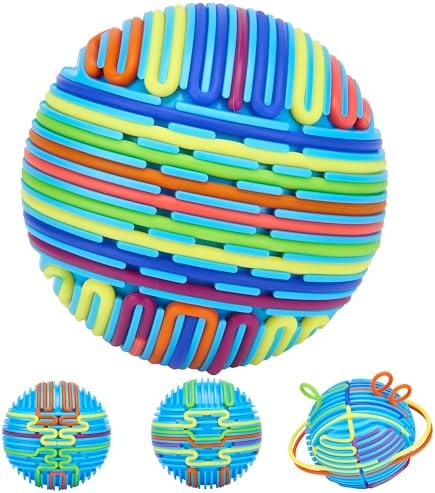 Side angle of the silicone fidget ball highlighting the food grade materials.