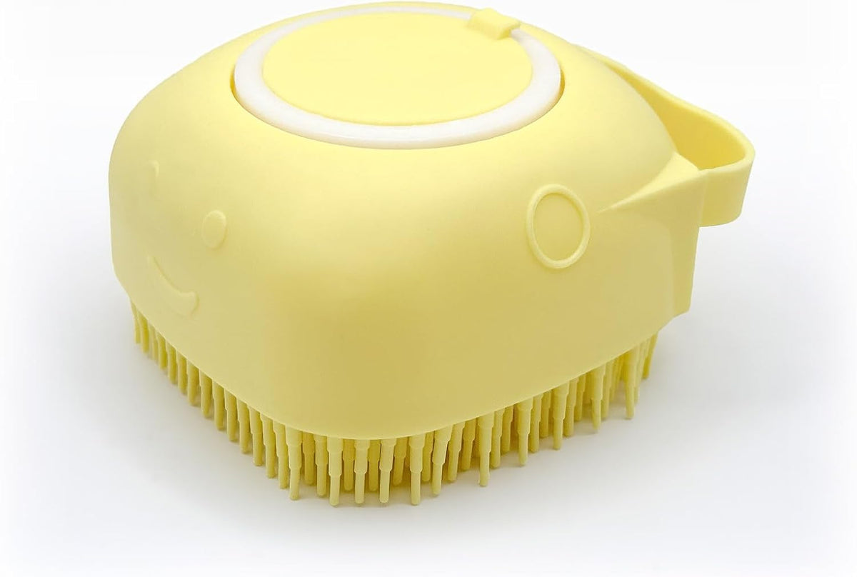 HamInWay Dog Bath Brush, 2-in-1 Dog Grooming Brush with Built-in Shampoo Dispenser, Gentle Silicone Bristles for Bath & Massage, Non-Slip Handle, Easy Clean Design for Dogs, Cats & Small Pets, Blue - Image 11
